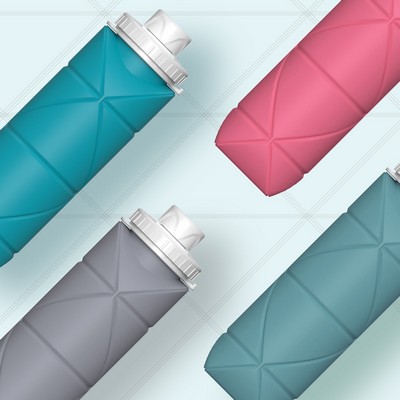 600ML Collapsible Water Bottle Reusable BPA Free Silicone Foldable Water Bottles for Travel