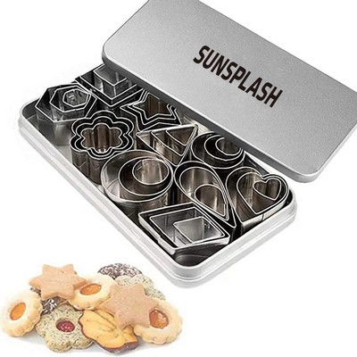 30Pcs Stainless Steel Cookie Cutter Mold Set - Customized Logo