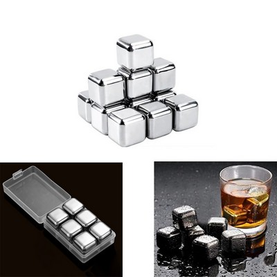 Stainless Steel Chilling Ice Cube 6pcs Set