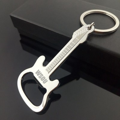 Guitar Shape Bottle Opener Keychain