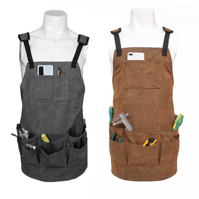 Canvas Workshop Apron With Pockets