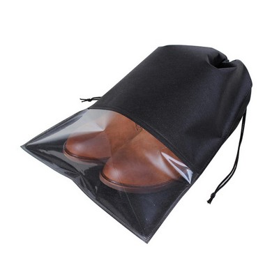 Non-woven shoe bag with clear PVC window Non-woven shoe bag with clear PVC window Shoe BAG