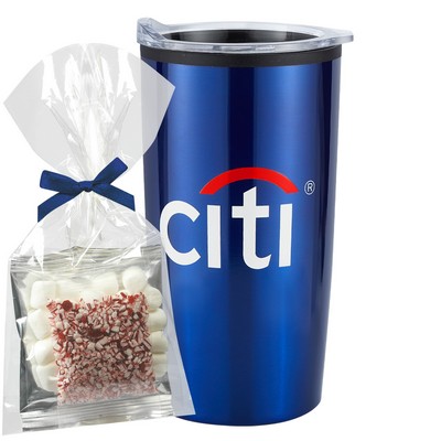 Promo Revolution - 20 Oz. Straight Tumbler w/Plastic Liner Gift Set w/Hot Chocolate Kit Mug Stuffer