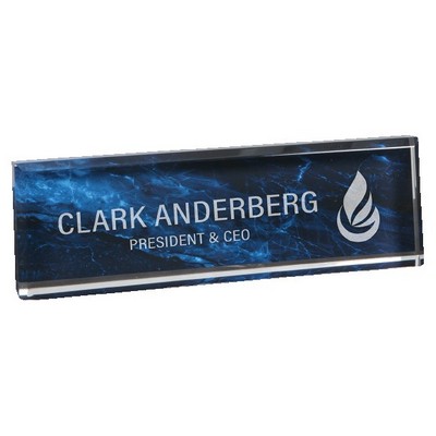 Blue Marble Acrylic Name Plate, 9 1/2"(L) x 2 3/4"(H)