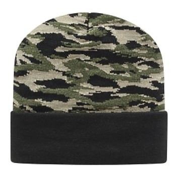 Cap America® USA Made Vintage Tiger Camo Beanie w/12" Knit