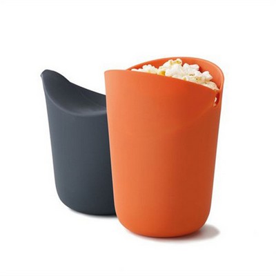 Silicone microwave single-serve popcorn maker cup