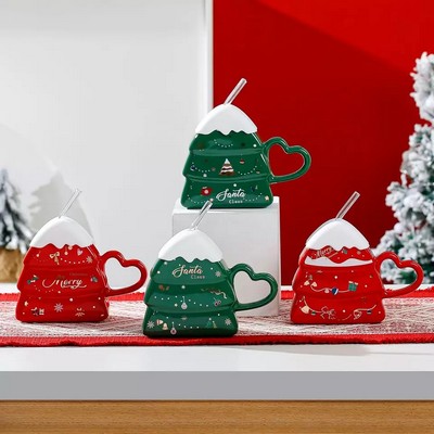 Christmas Tree Shape Ceramic Mug