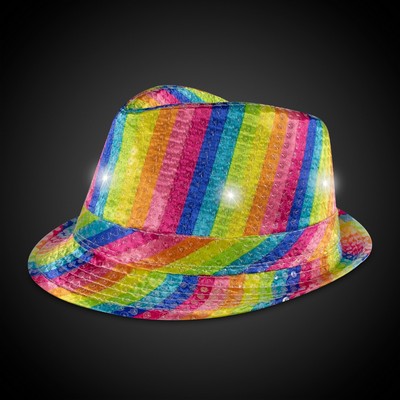 Rainbow Sequin LED Fedora