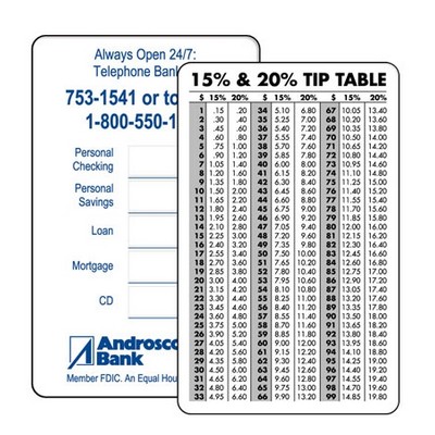 Tip Table Card