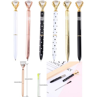 Rose Gold Pen with Big Crystal Diamond