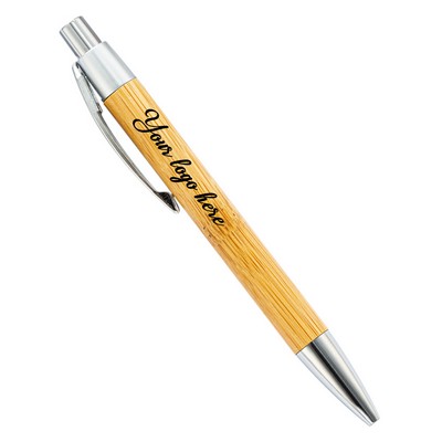 Eco Bamboo Pen W/ Silver Trim