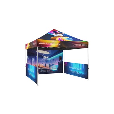 Pop Up Tent Half Wall 10 ft 1-sided printing (with pole)