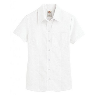 Dickie's® Women's Short Sleeve Stretch Oxford Shirt - White