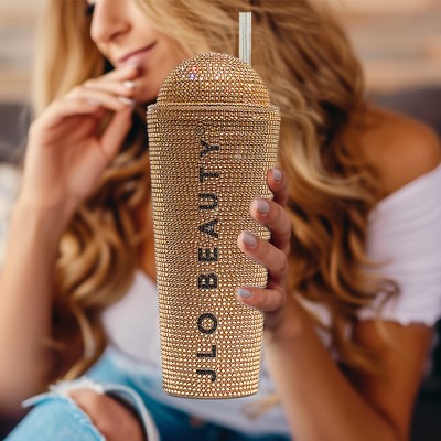 22 oz. Domed Rhinestone Emblazoned Tumbler