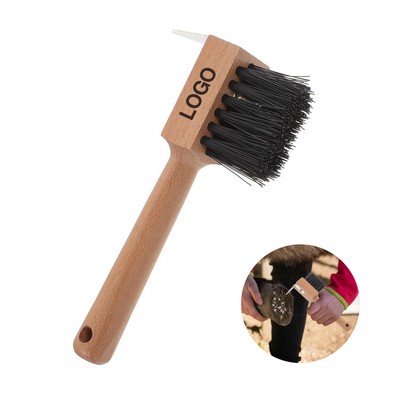 Wood Horse Hoof Pick Brush