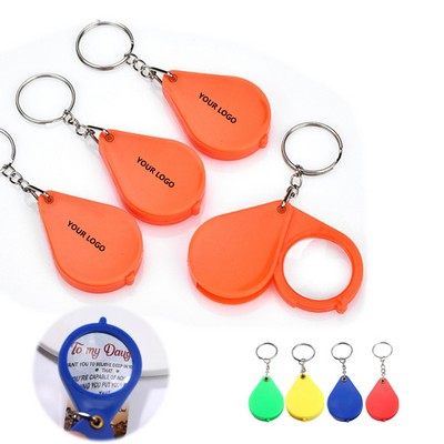 10x Magnifier Folding Glass With Keychain