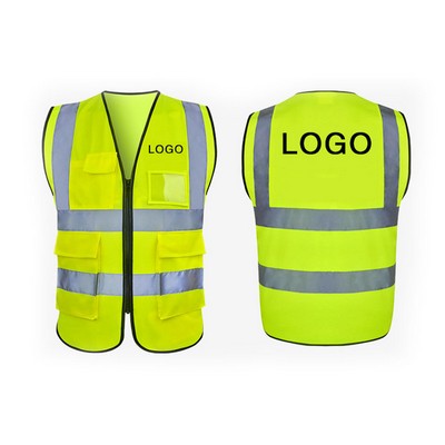 High Visibility Volunteer Mesh Safety Vest w/Reflective Strip