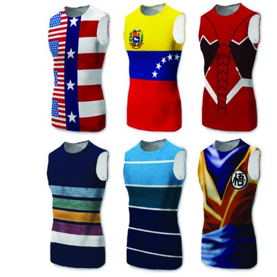 Men's Full Sublimation Sleeveless Compression T-Shirt