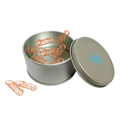 Decorative Paper Clips in Metal Tin Box