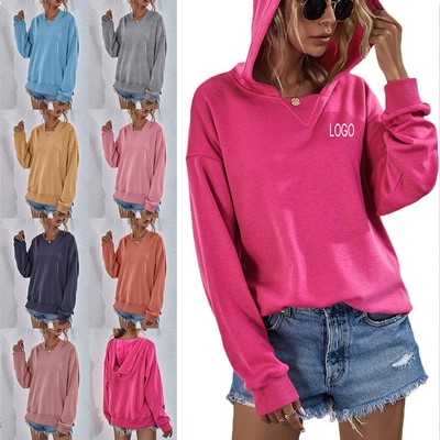 Women Casual Sporty Padded Long Sleeve Hoodie