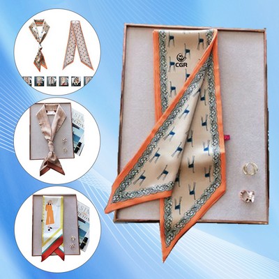 Elegant Long Satin Scarf for Women