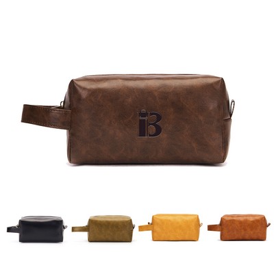 PU Leather Travel Toiletry Storage Bag