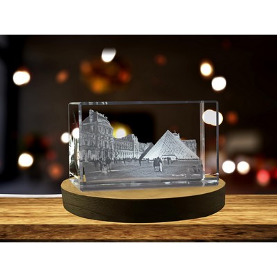 Musée du Louvre 3D Engraved Crystal Keepsake Souvenir