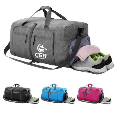 65L Foldable Travel Duffel Bags with Shoes Compartment