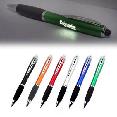 Gourd Shaped Led Light Up Logo Touch Ballpoint Pen