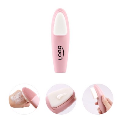 Pink Dual-Sided Silicone Face Cleansing Brush