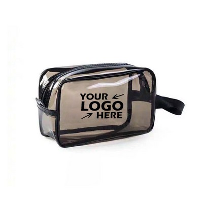 Grey Transparent Toiletry Bag Makeup Pouch