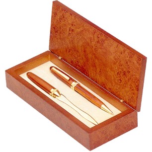 Rosewood Pen and Letter Opener Set in Burlwood Finish Box