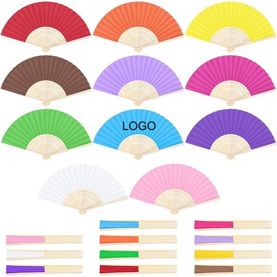 Full-Color Folding Bamboo Paper Hand Fan