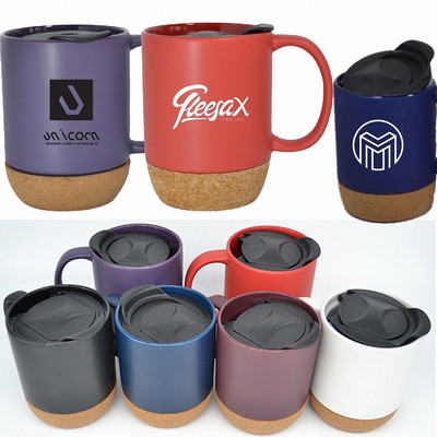 High Quality 15 oz Ceramic Mug with Cork Bottom