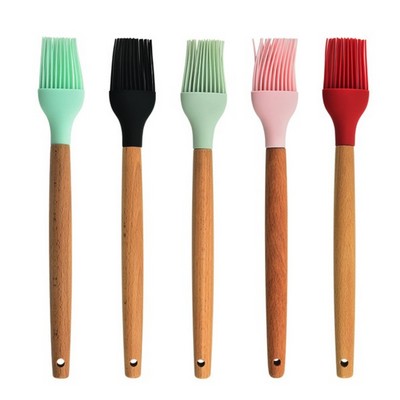 Silicone Kitchen Brush with Wooden Handle, Optional Cooking Utensil Set