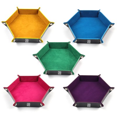 Hexagonal Velvet Dice Tray