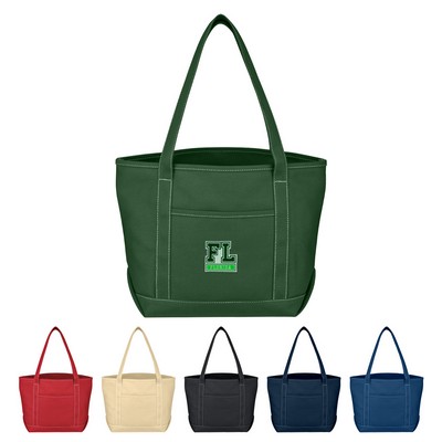 Pat Medium Cotton Canvas Yacht Tote Bag With Tackle Twill Patch