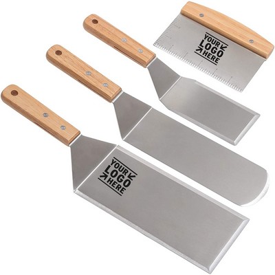 Teppanyaki Spatula and Griddle Scraper Set