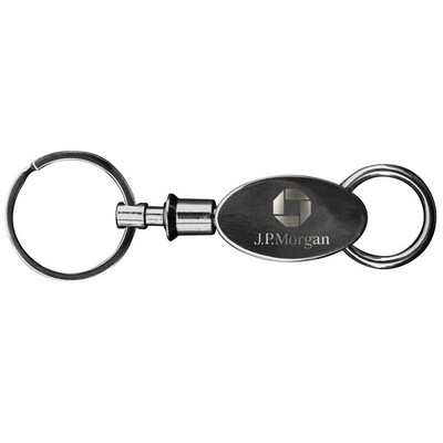 Gunmetal Elliptical Key Chain (Factory Direct - 10-12 Weeks Ocean)