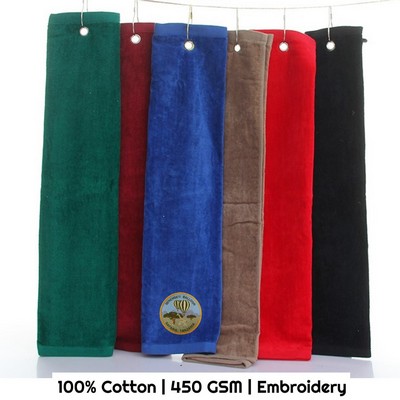 Embroidered Cotton Golf Towel - 16" x 23.5"