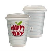 12 oz. Teacher Full Color Paper Cup with Lid