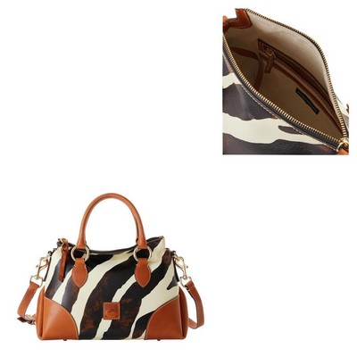 Dooney & Bourke Zebra Leather Satchel 30 Bag