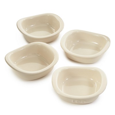 BergHoff Leo Balance Stonware E 4Pc Ramekin Crème Brulé Set 4.25", 7Oz., Moonbeam