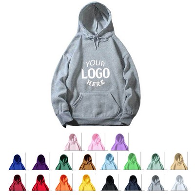 Long Sleeves Hooded Pullover Sweatshirt W/ Pocket