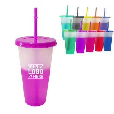 Color Changing Straw Tumbler