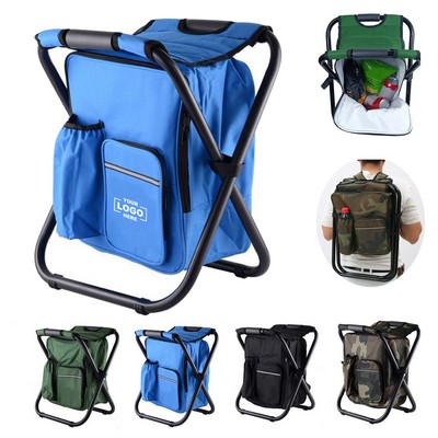 Folding Backpack Cooler Chair 3-in-1