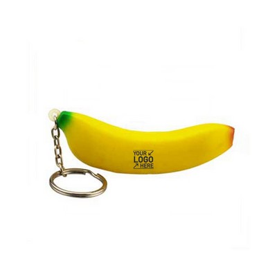 Banana Squeeze Release Ball with Keychain