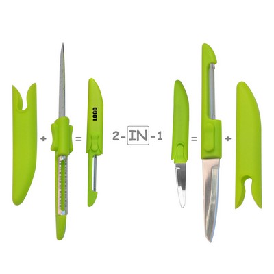 2 in 1 Stainless Steel Fruit & Vegetable Peeler Knife