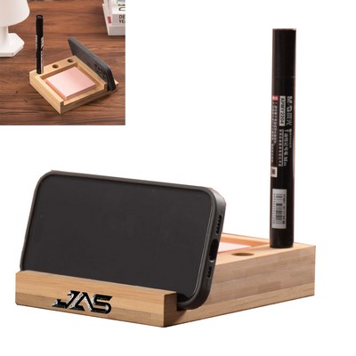 Bamboo Desk Organizer with Phone Holder