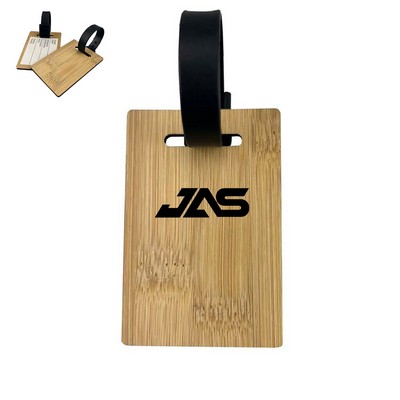 Bamboo Luggage Tag for Travel Suitcases